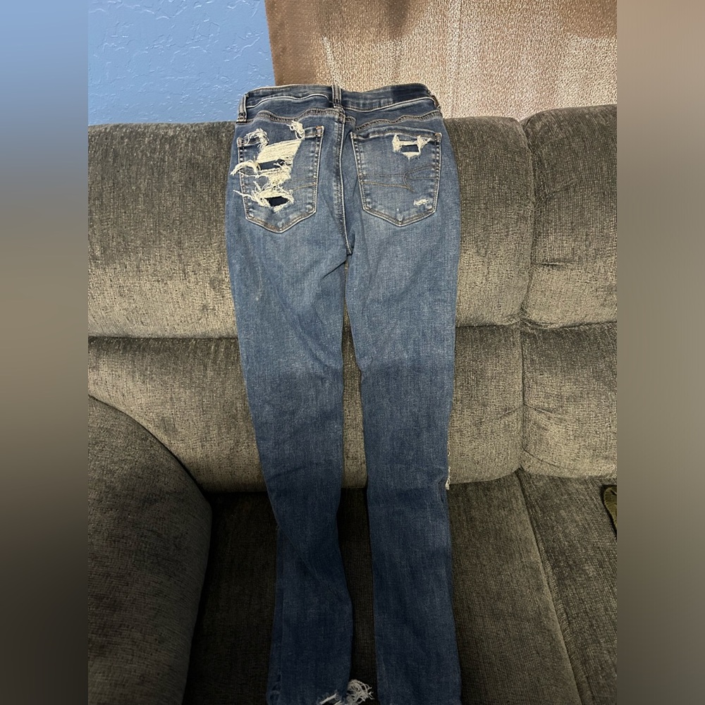 High rise jegging ripped, size 23, used, good condition